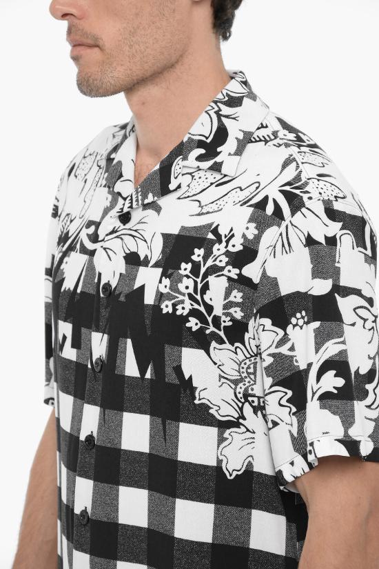  닐바렛 반팔 셔츠 NBV6CM186A V024 031 Black White - NEIL BARRETT