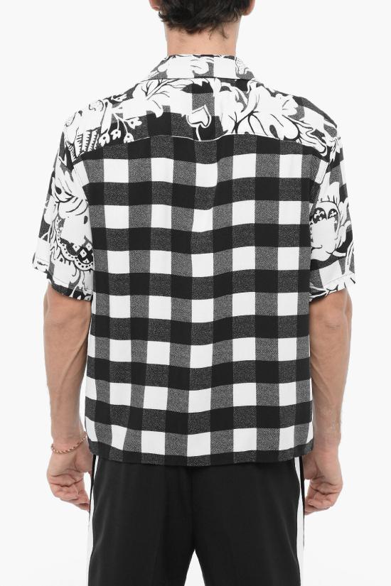  닐바렛 반팔 셔츠 NBV6CM186A V024 031 Black White - NEIL BARRETT