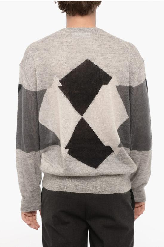  닐바렛 스웨터 NBV7MA161A V606 042 Grigio Bianco e Nero - NEIL BARRETT