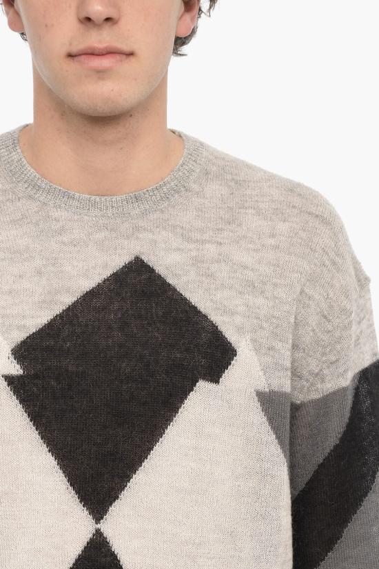  닐바렛 스웨터 NBV7MA161A V606 042 Grigio Bianco e Nero - NEIL BARRETT