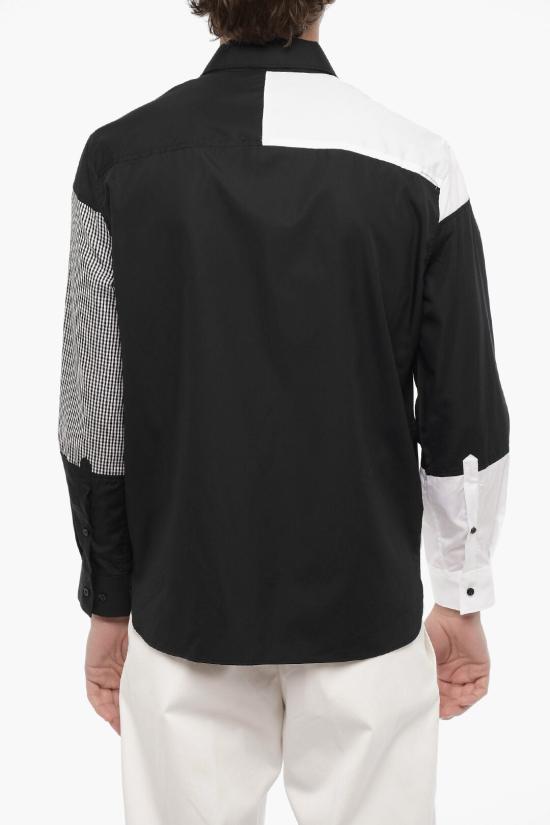  닐바렛 긴팔 셔츠 NBV6CM180C V031C 001 Black White - NEIL BARRETT