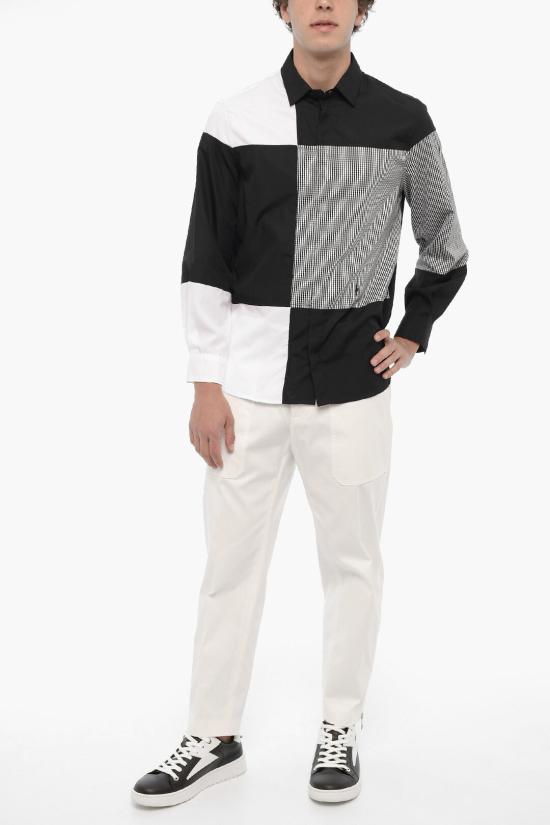  닐바렛 긴팔 셔츠 NBV6CM180C V031C 001 Black White - NEIL BARRETT