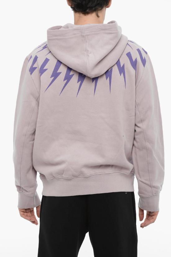  닐바렛 후드 티셔츠 NBV7JS186A V517S 531 Violet - NEIL BARRETT