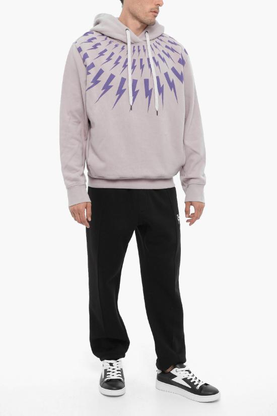  닐바렛 후드 티셔츠 NBV7JS186A V517S 531 Violet - NEIL BARRETT