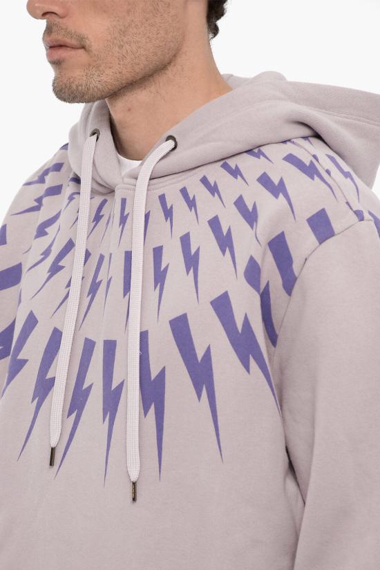  닐바렛 후드 티셔츠 NBV7JS186A V517S 531 Violet - NEIL BARRETT