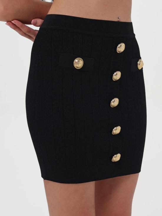 25FW 발망 숏 스커트 DF1LB290KB07 0PA Black - BALMAIN