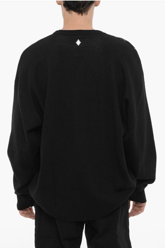  마르셀로 불론 긴팔 티셔츠 CMHE036F23KNI0011001 Black - MARCELO BURLON