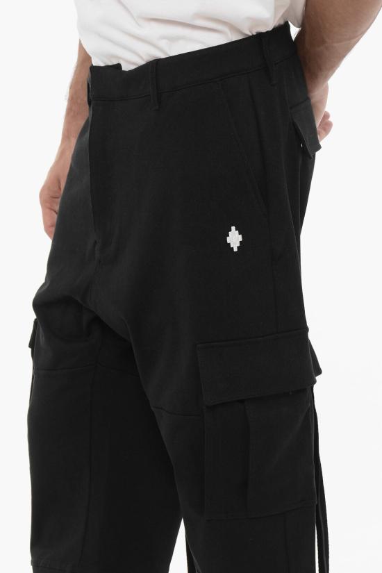  마르셀로 불론 스트레이트 팬츠 CMCH030F21JER0011001 Black - MARCELO BURLON