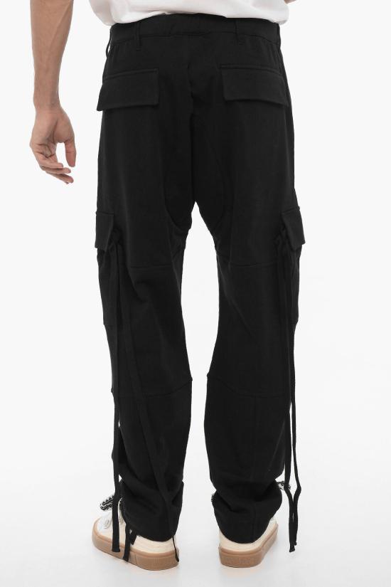  마르셀로 불론 스트레이트 팬츠 CMCH030F21JER0011001 Black - MARCELO BURLON