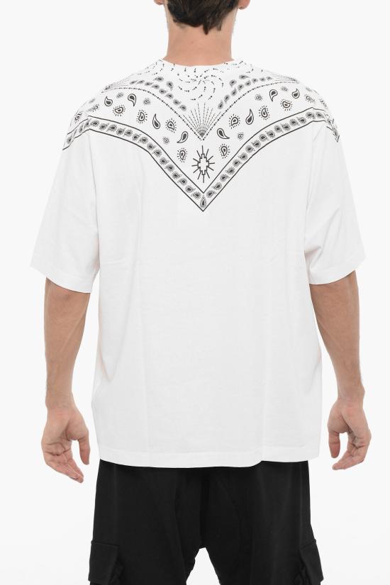  마르셀로 불론 반팔 티셔츠 CMAA054F23JER00A0110 Black White - MARCELO BURLON