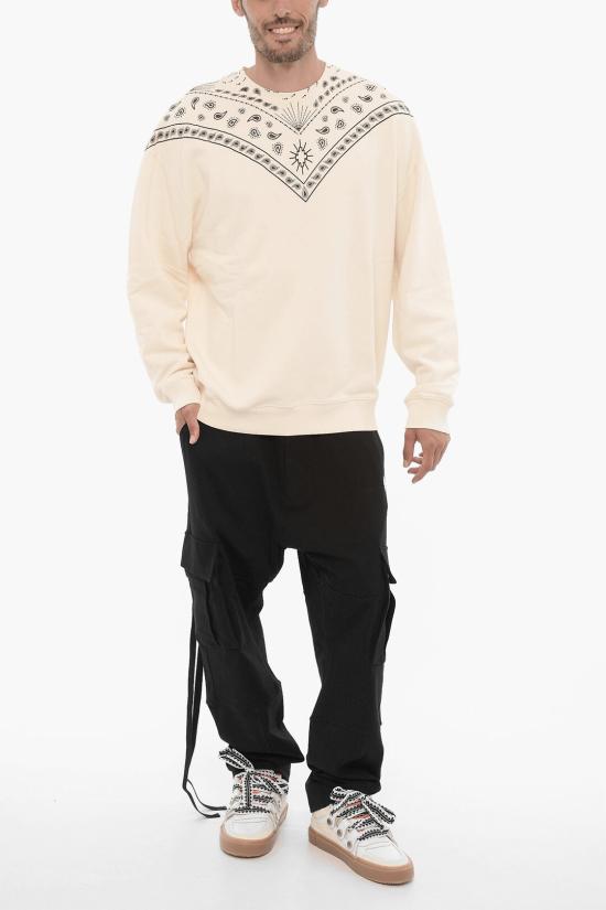  마르셀로 불론 긴팔 티셔츠 CMBA097F23FLE0086F10 Black White - MARCELO BURLON