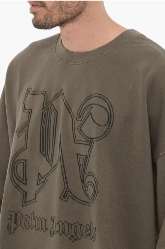  팜앤젤스 긴팔 티셔츠 PMBA074E23FLE0016010 Military Green - PALM ANGELS