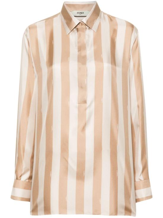 24FW 펜디 셔츠 FS9658 AWZV F1P2V LINEN DESERT SAND