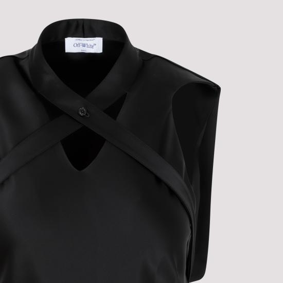  오프화이트 롱 스커트 OWDB485F23FAB001 1000 BLACK - OFF WHITE