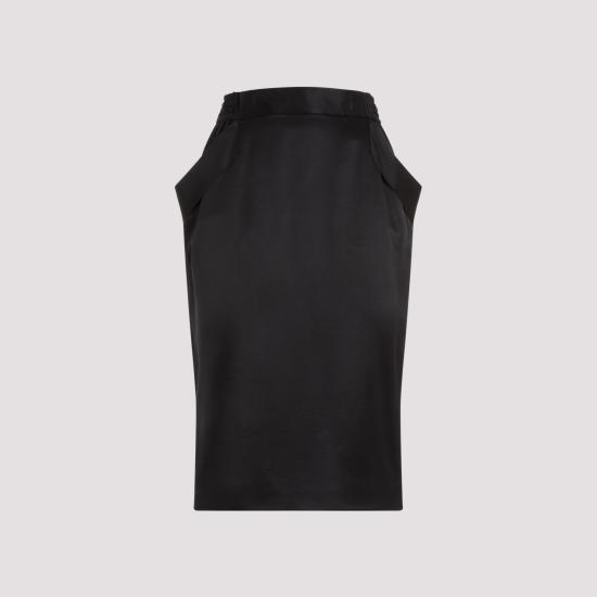  생로랑 미디 스커트 767245 Y6H40 1000 NOIR - SAINT LAURENT