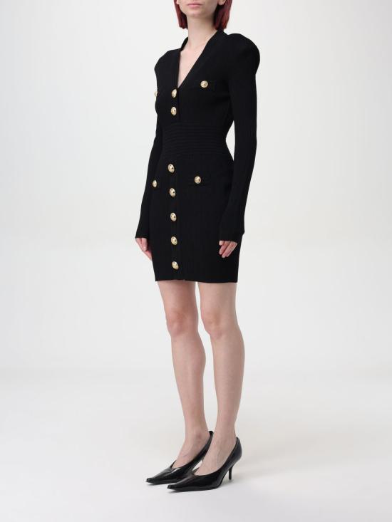 25FW 발망 미디 원피스 DF1R8059KB07 0PA Black - BALMAIN