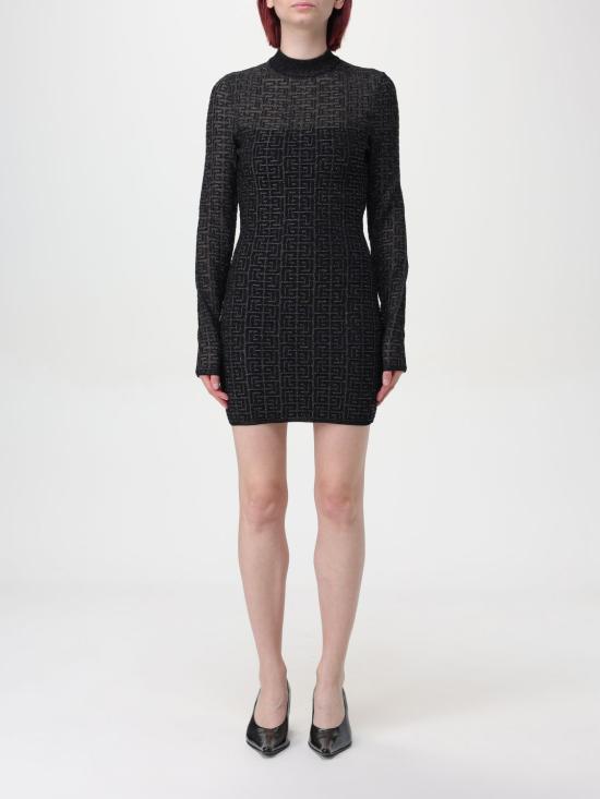 25FW 발망 숏 원피스 DF1R8029KG96 EAC Black