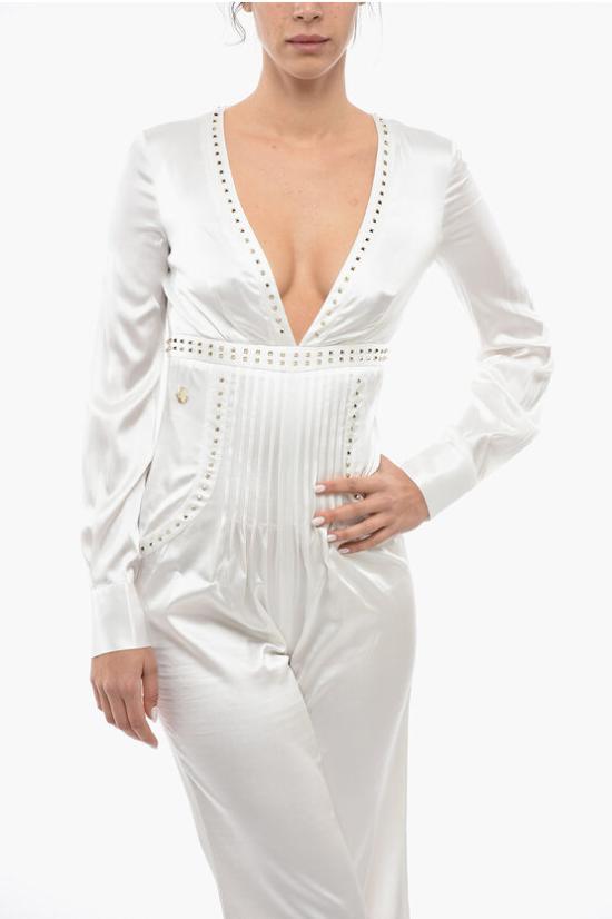  필립 플레인 점프수트 F18C WRG0820 PTE104N 01 White - PHILIPP PLEIN