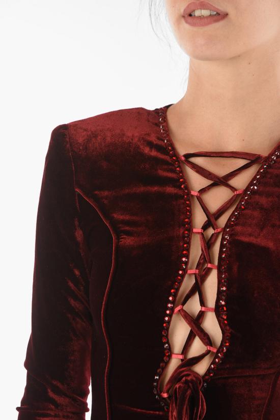  필립 플레인 숏 원피스 A18C WRG0846 PTE086N 35 Burgundy - PHILIPP PLEIN