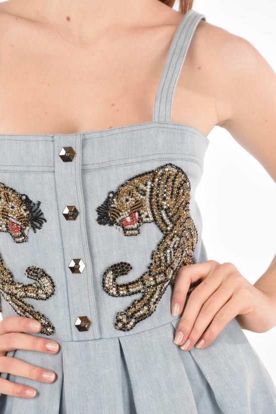  필립 플레인 숏 원피스 P18C WDG0058 PDE004N 08 Blue - PHILIPP PLEIN