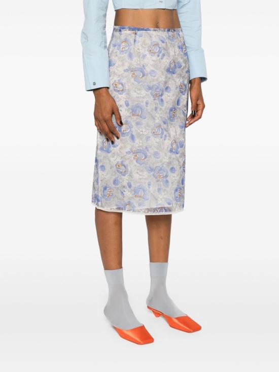  프라다 미디 스커트 P123JSOOO 15AE F0013 AZZURRO - PRADA