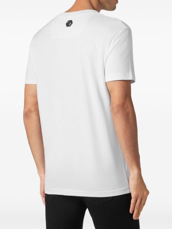  필립 플레인 반팔 티셔츠 MTK7449PJY002N 01 WHITE - PHILIPP PLEIN