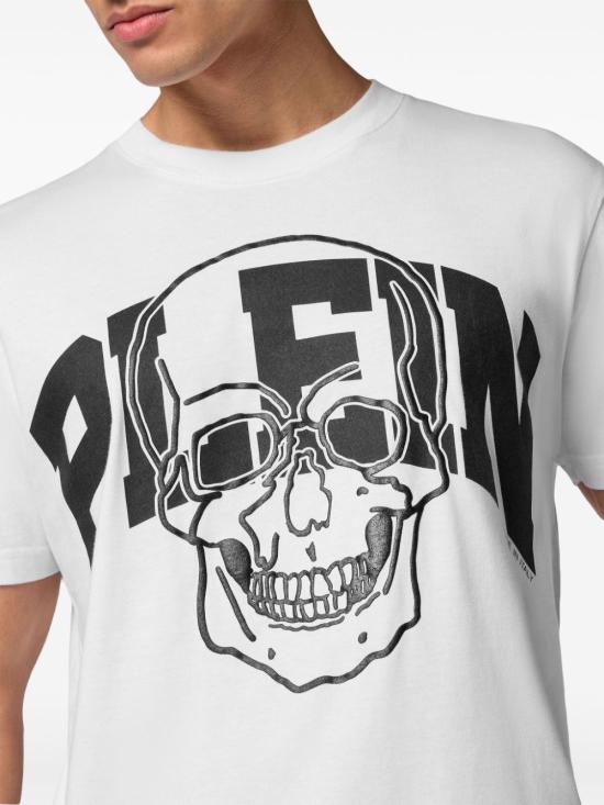  필립 플레인 반팔 티셔츠 MTK7446PJY002N 01 WHITE - PHILIPP PLEIN