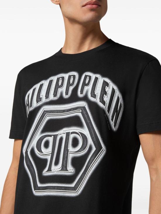  필립 플레인 반팔 티셔츠 MTK7449PJY002N 02 BLACK - PHILIPP PLEIN