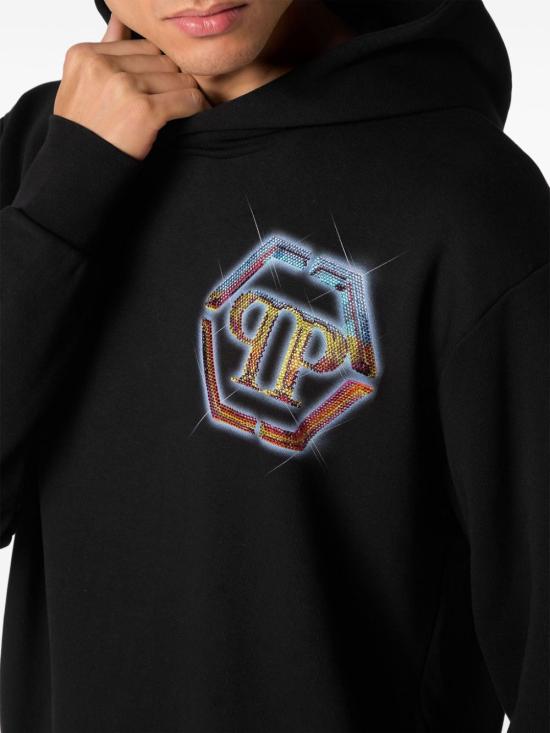  필립 플레인 후드 티셔츠 MJB3356PJY002N 02 BLACK - PHILIPP PLEIN