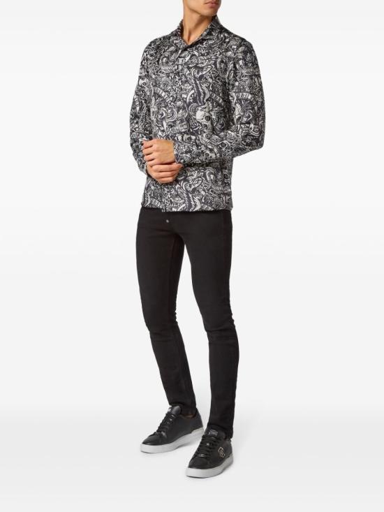  필립 플레인 긴팔 셔츠 MRP2218PTE028N 02 BLACK - PHILIPP PLEIN