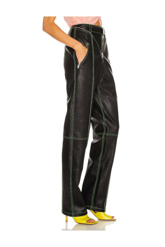  와이프로젝트 스트레이트 팬츠 검은색 가죽 바지 - Y PROJECT