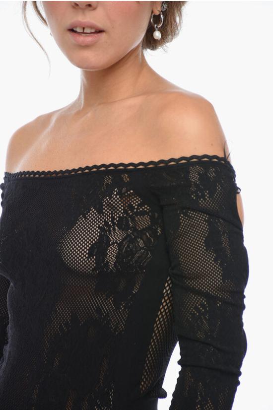  디 아티코 바디수트 티셔츠 231WCY08 PA26 100 Black - THE ATTICO