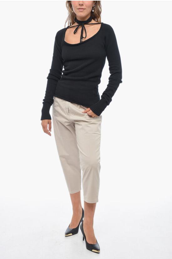  디 아티코 긴팔 티셔츠 227WCK65 KC061 100 Black - THE ATTICO