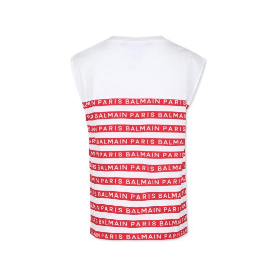  [키즈] 발망 탑 BU8P82 Z1911 100RO WHITE - BALMAIN