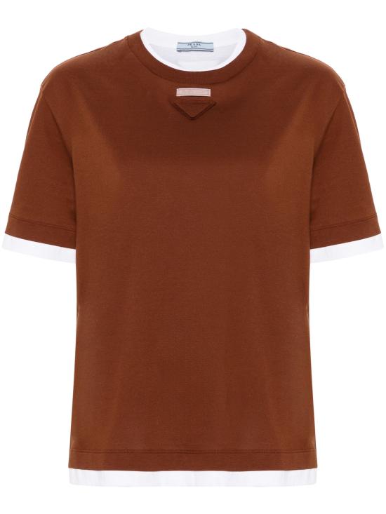 25SS 프라다 반팔 티셔츠 3547BSOOO15ZG F0005 TABACCO