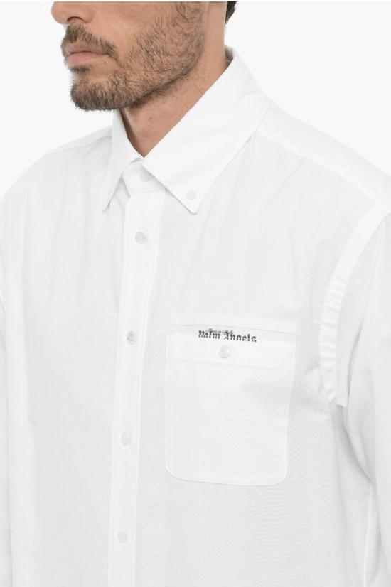  팜앤젤스 긴팔 셔츠 PMGE012E23FAB0010110 Black White - PALM ANGELS