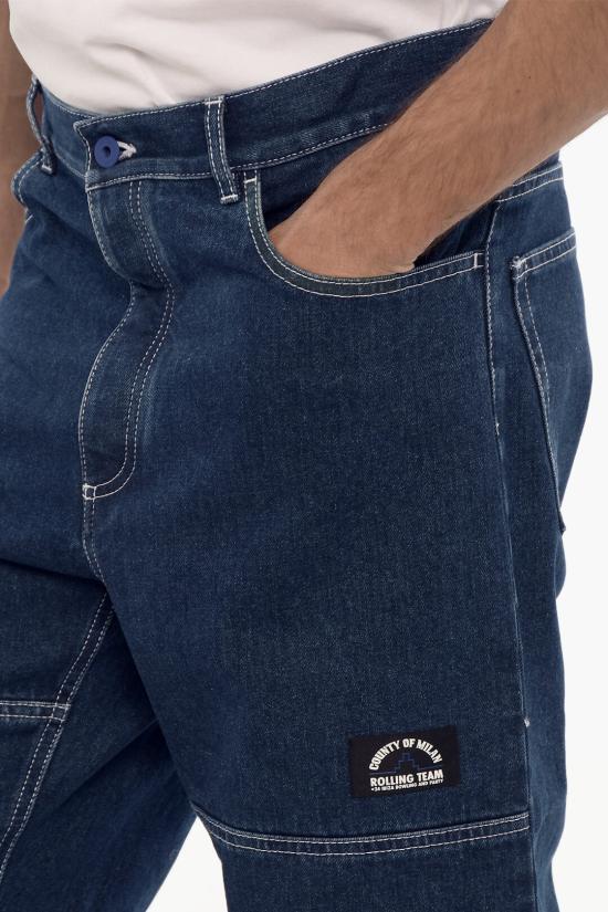  마르셀로 불론 데님 팬츠 CMYA030F23DEN0013400 Blue - MARCELO BURLON