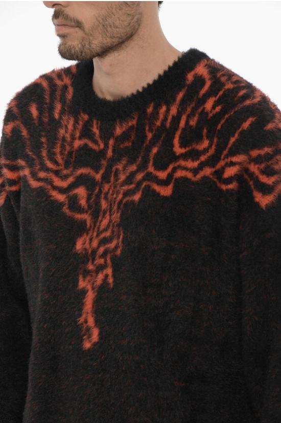  마르셀로 불론 스웨터 CMHE024F23KNI0021020 Nero Rosso - MARCELO BURLON