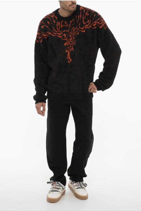  마르셀로 불론 스웨터 CMHE024F23KNI0021020 Nero Rosso - MARCELO BURLON