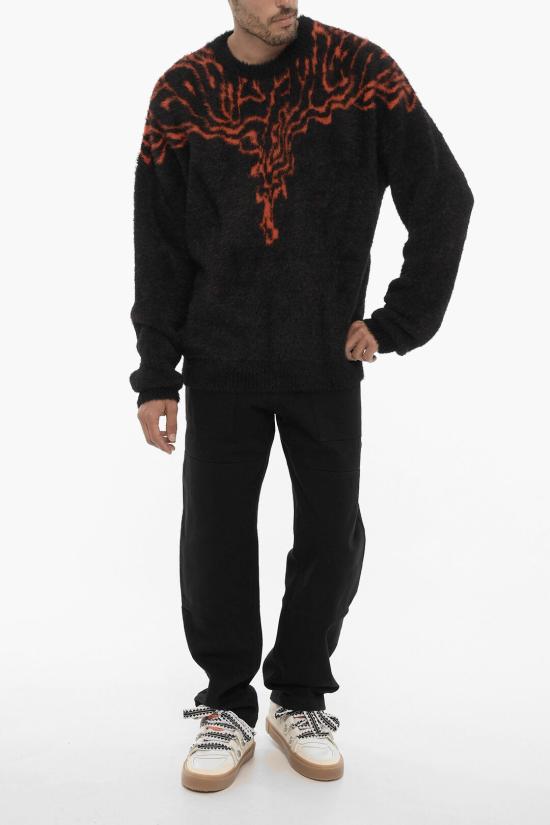  마르셀로 불론 스웨터 CMHE024F23KNI0021020 Nero Rosso - MARCELO BURLON