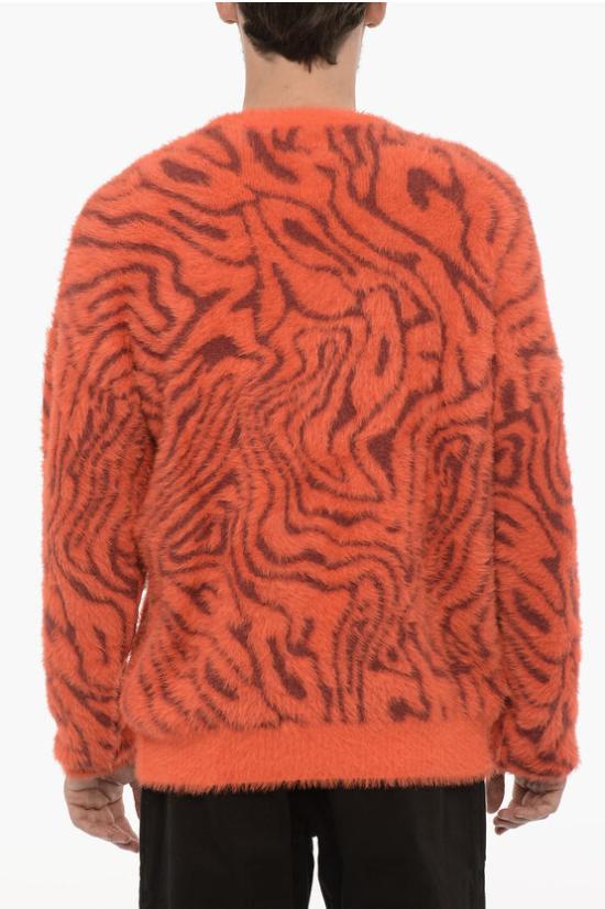  마르셀로 불론 스웨터 CMHE024F23KNI0032028 Arancio Burgundy - MARCELO BURLON