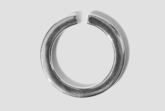  올블루스 반지 SQUARE RING THICK - 광택 처리 / STERLING SILVER 101790 Silver - ALL BLUES