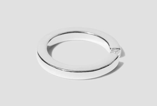  올블루스 반지 SQUARE RING THICK - 광택 처리 / STERLING SILVER 101790 Silver - ALL BLUES