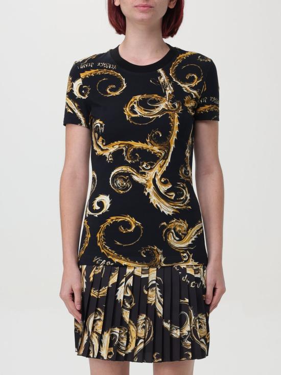 24FW 베르사체 반팔 티셔츠 77HAH608JS409 G89 Black