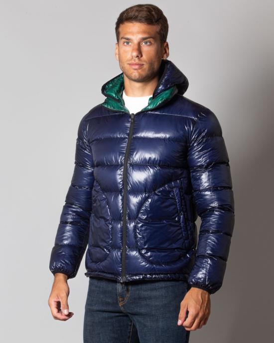 24FW 에르노 숏패딩 PI000903U12398 7970 Blu verde - HERNO