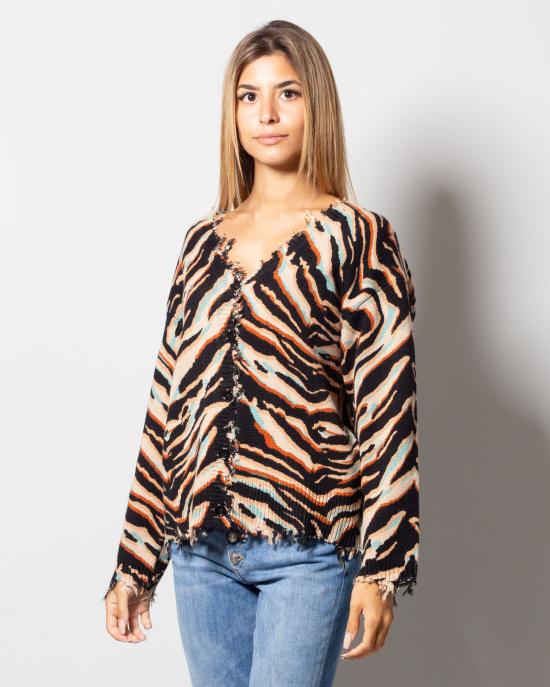  세미쿠튀르 가디건 Y2WC23 CMF 6 Marron - SEMI-COUTURE