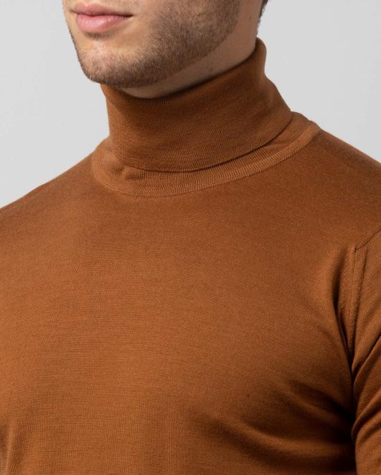  존스메들리 터틀넥 CHERWELLPULLOVERROLL GINGER Marrone - JOHN SMEDLEY