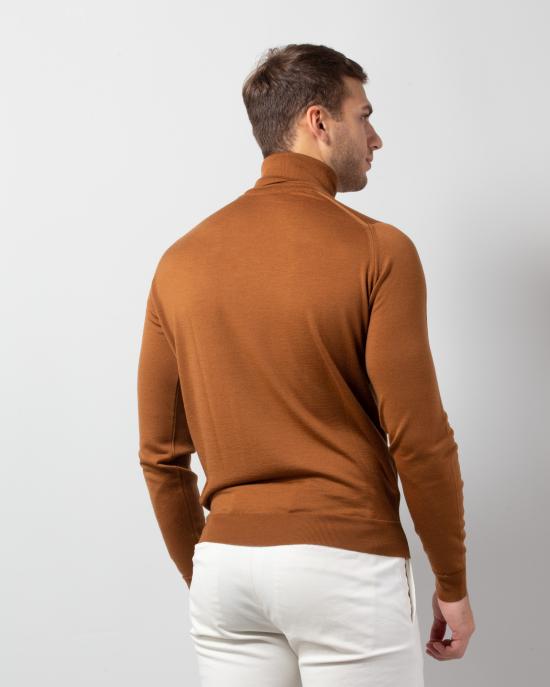  존스메들리 터틀넥 CHERWELLPULLOVERROLL GINGER Marrone - JOHN SMEDLEY