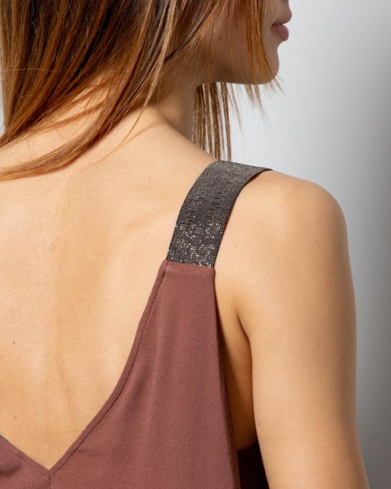  파비아나 필리피 민소매 티셔츠 TPD273W308D468 1245 Marrone - FABIANA FILIPPI