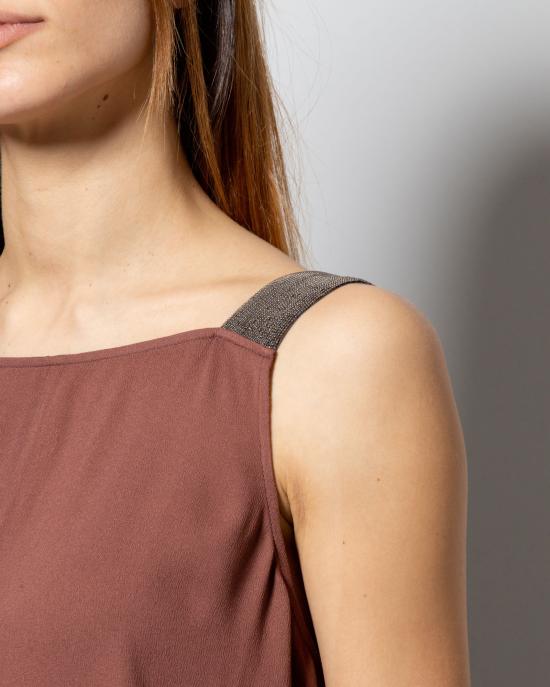  파비아나 필리피 민소매 티셔츠 TPD273W308D468 1245 Marrone - FABIANA FILIPPI